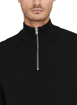 Jersey Only and Sons Phil cremallera negro para hombre