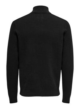 Jersey Only and Sons Phil cremallera negro para hombre