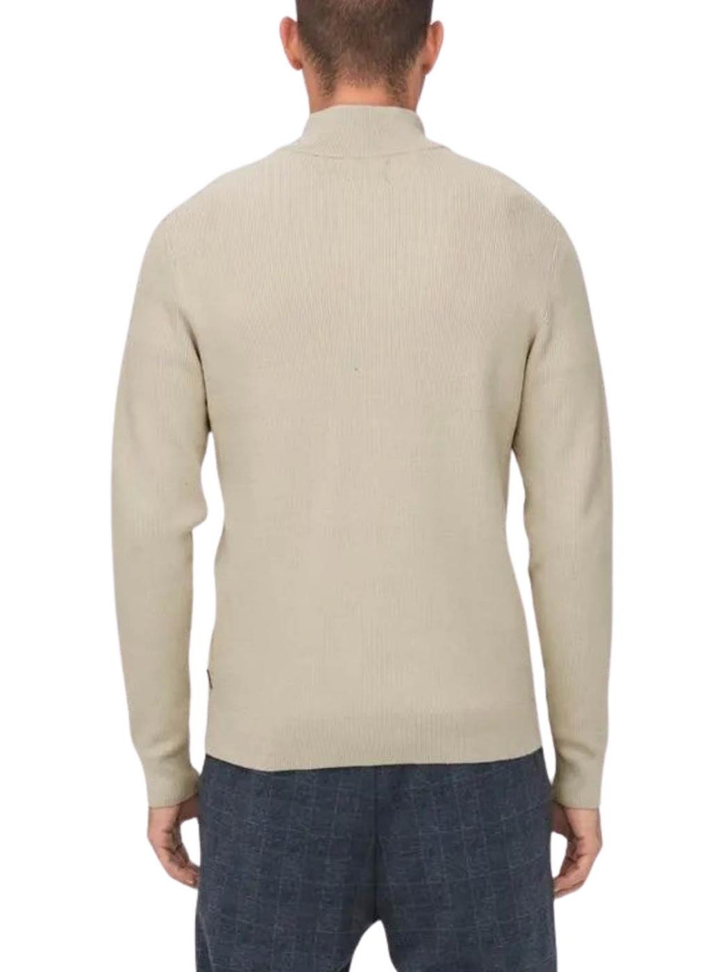 Jersey Only and Sons Phil cremallera beige para hombre