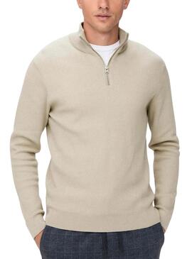 Jersey Only and Sons Phil cremallera beige para hombre