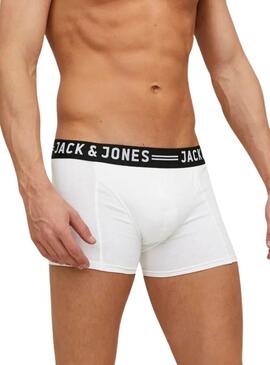 Pack 3 Calzoncillos Jack and Jones Sense negro gris y blanco para hombre