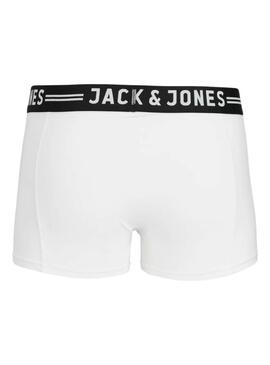 Pack 3 Calzoncillos Jack and Jones Sense negro gris y blanco para hombre