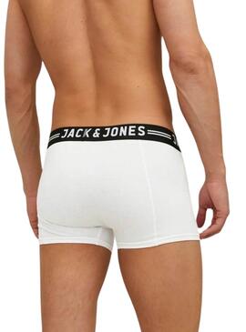 Pack 3 Calzoncillos Jack and Jones Sense negro gris y blanco para hombre