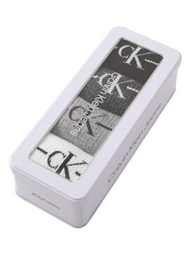 Caja regalo 4 pares calcetines Calvin Klein Monogram para hombre