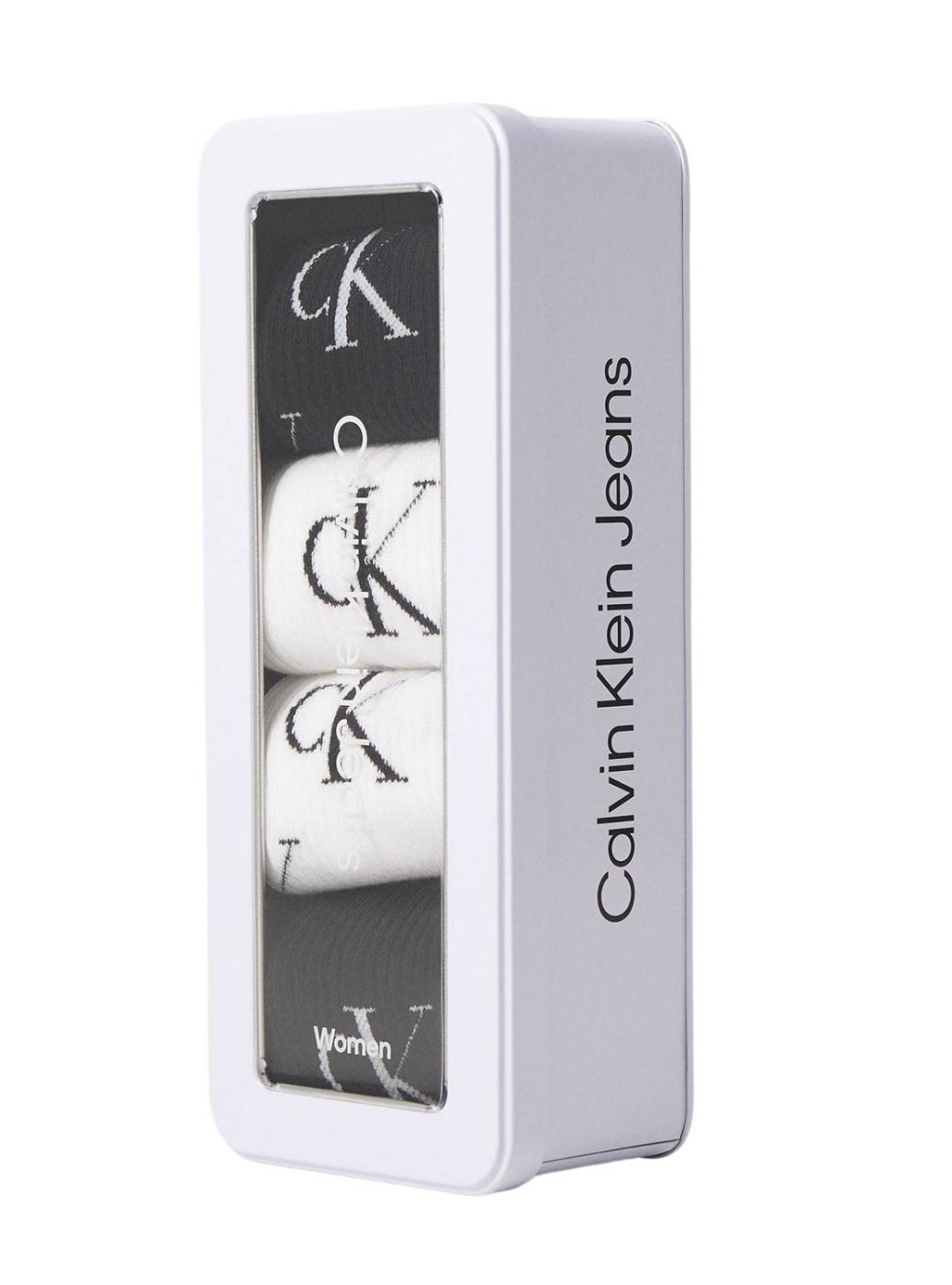 Caja regalo 4 pares calcetines Calvin Klein blanco y negro para hombre