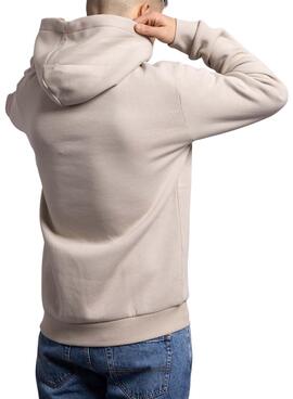 Sudadera Klout capucha bordado beige para hombre