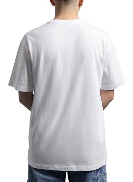 Camiseta Klout básica bordada blanco para hombre