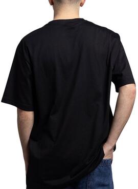 Camiseta Klout básica bordada negro para hombre