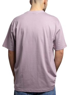 Camiseta Klout básica bordada malva para hombre