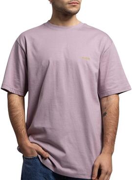 Camiseta Klout básica bordada malva para hombre