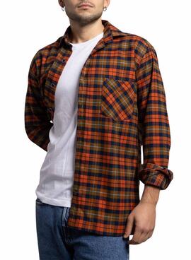 Camisa Klout Cabaza cuadros naranja para hombre