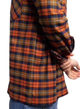 Camisa Klout Cabaza cuadros naranja para hombre