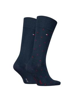 Pack 2 calcetines Tommy Hlfiger lunares azul para hombre