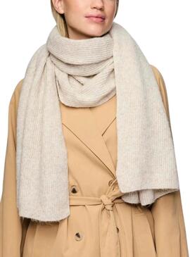 Bufanda Pieces Moella beige para mujer