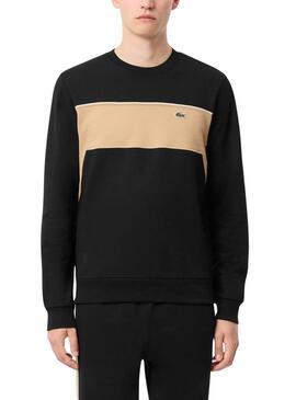 Sudadera Lacoste con bloques de color negro para hombre