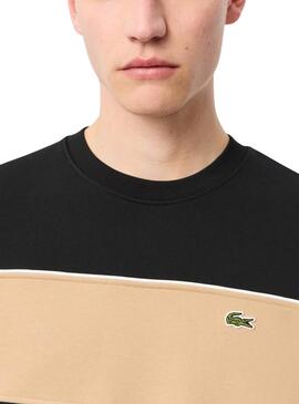 Sudadera Lacoste con bloques de color negro para hombre