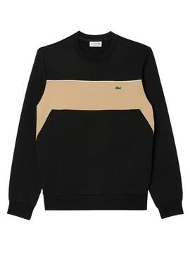 Sudadera Lacoste con bloques de color negro para hombre