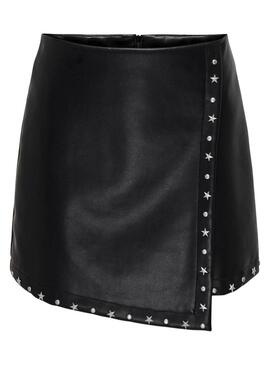 Falda Only Sia polipiel estrellas negro para mujer