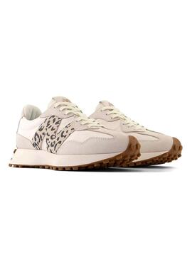 Zapatilla New Balance 327 beige animal print para mujer