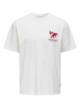 Camiseta Only and Sons Derek Relaxed blanco para hombre