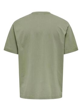 Camiseta Only and Sons Derek Relaxed verde para hombre