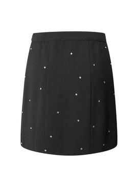 Falda Pepe Jeans Aurora pedrería negro para mujer