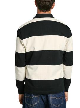 Polo Pepe Jeans Brandon rayas blanco y negro para hombre