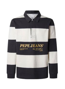 Polo Pepe Jeans Brandon rayas blanco y negro para hombre