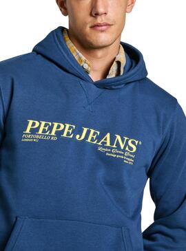 Sudadera Pepe Jeans Dylan con capucha azul para hombre