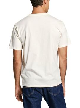 Camiseta Pepe Jeans Eggo blanco logo azul para hombre