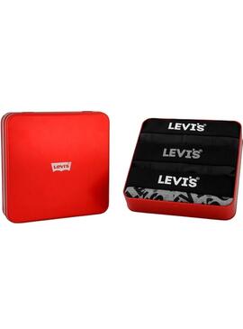 Caja regalo Levis 3 bóxer logo gris para hombre