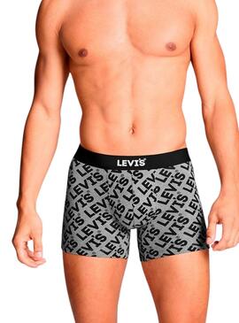 Caja regalo Levis 3 bóxer logo gris para hombre