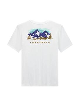 Camiseta Converse Abstract Mountain blanco para hombre