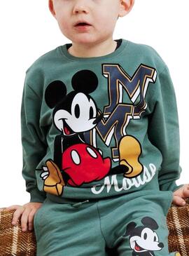 Sudadera Name Ir Nayel Mickey verde para niño