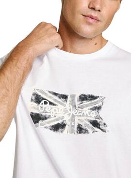 Camiseta Pepe Jeans Flag blanco para hombre