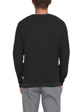 Jersey Only and Sons Tapa estructura gris  para hombre