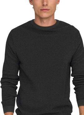 Jersey Only and Sons Tapa estructura gris  para hombre