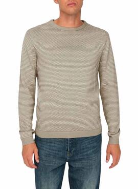 Jersey Only and Sons Tapa estructura beige para hombre