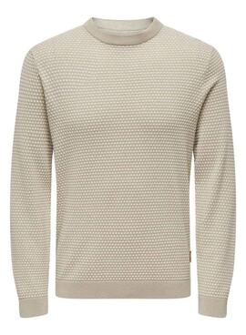 Jersey Only and Sons Tapa estructura beige para hombre