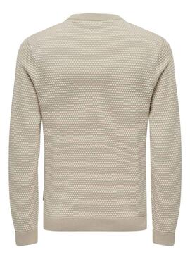 Jersey Only and Sons Tapa estructura beige para hombre