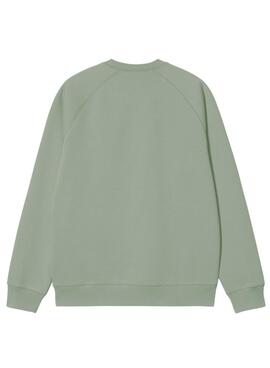 Sudadera Carhartt Chase cuello redondo verde para hombre