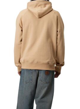 Sudadera Carhartt Chase capucha camel para hombre