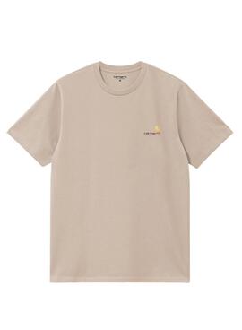 Camiseta Carhartt American Script tostado para hombre