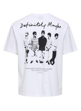 Camiseta de Only and Sons Oasis Definitely Maybe blanco para hombre