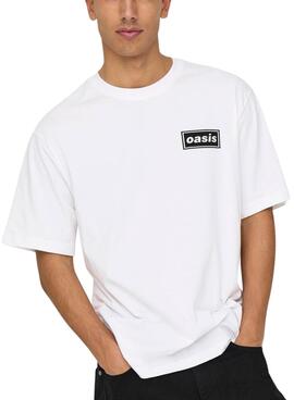 Camiseta de Only and Sons Oasis Definitely Maybe blanco para hombre