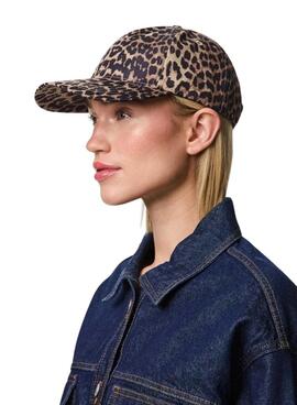 Gorra Pieces Sarah leopardo para mujer