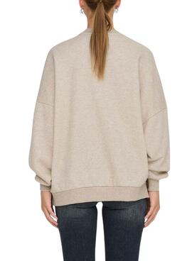 Sudadera Only Deborah beige para mujer