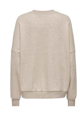 Sudadera Only Deborah beige para mujer