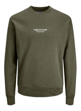 Sudadera Jack and Jones Vesterbro Crew verde para hombre