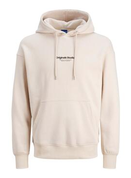 Sudadera Jack and Jones Vesterbro beige para hombre